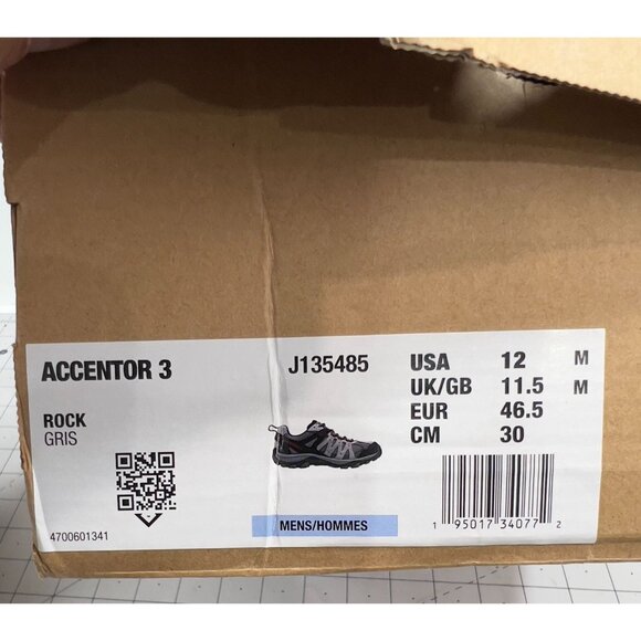 Merrell Accentor 3 Mens Hiking Shoes Size 12 Rock/Gray New With Box - Picture 6 of 11